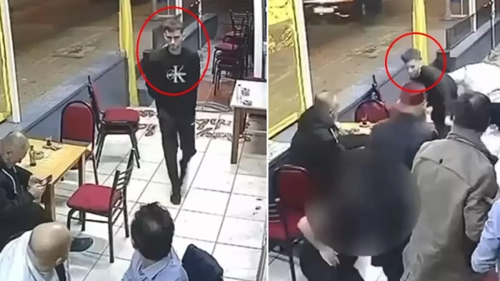 Belindeki silahı çıkartıp çay ocağında oturan adamı vurdu